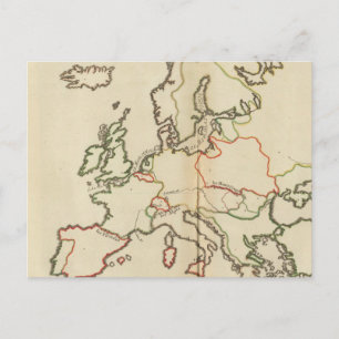 Europa, bergsområden och floder vykort