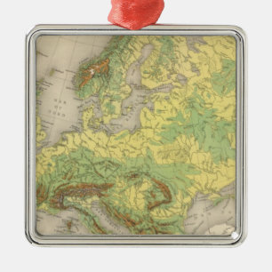 Europa drar upp konturernaa av kartan julgransprydnad metall