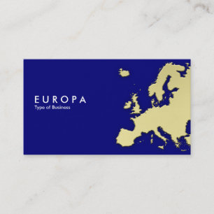 EUROPA - effekten 3d Guld - Mörk blått Visitkort