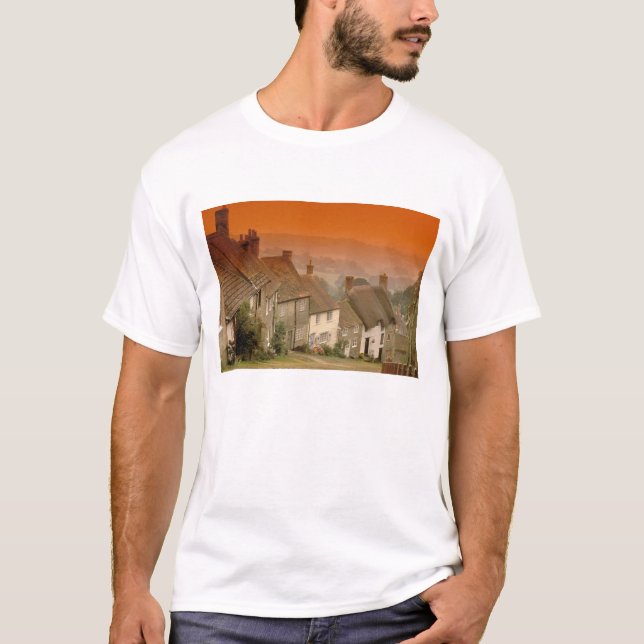 Europa, England, Dorset, Shaftesbury. Guld backe Tee Shirt (Framsida)