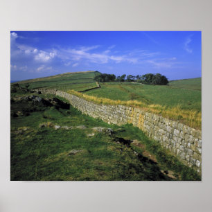Europa, England, Hadrians mur. Stenarna på Poster