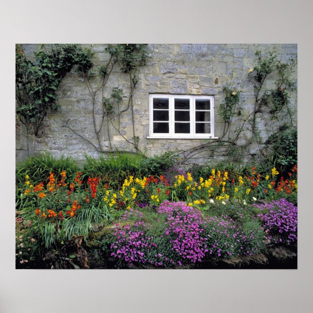 Europa, England, Teffont Magna. Blommor fyller Poster (Framsidan)