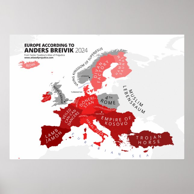 Europa enligt Anders Breivik Poster (Framsidan)