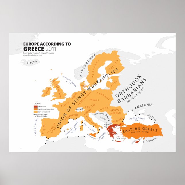 Europa enligt Grekland Poster (Framsidan)