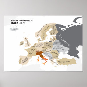 Europa Enligt Italien Poster