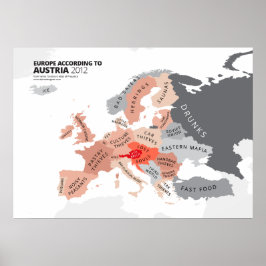 Europa enligt Österrike Poster