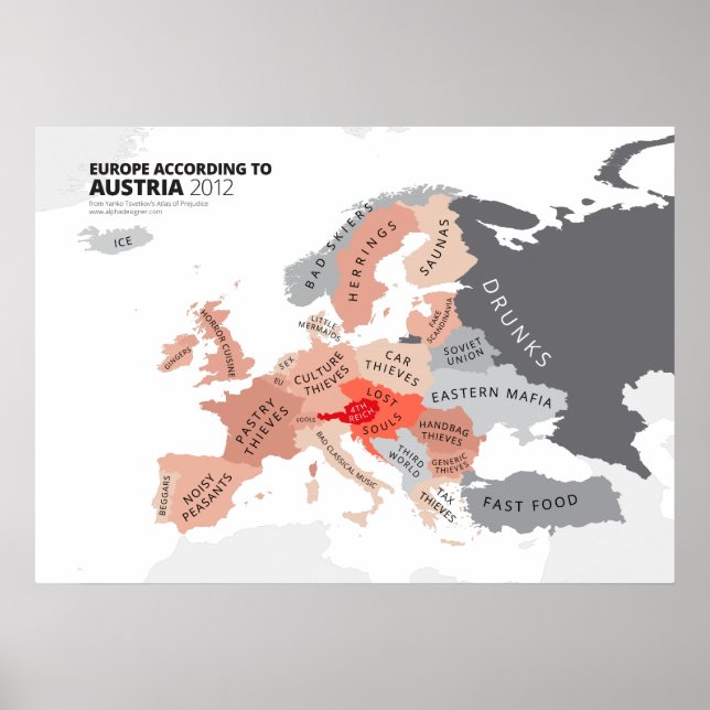 Europa enligt Österrike Poster (Framsidan)