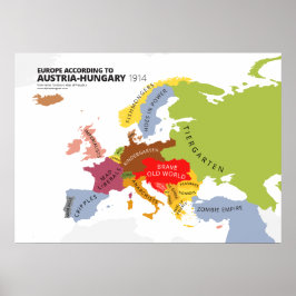 Europa enligt Österrike-Ungern Poster