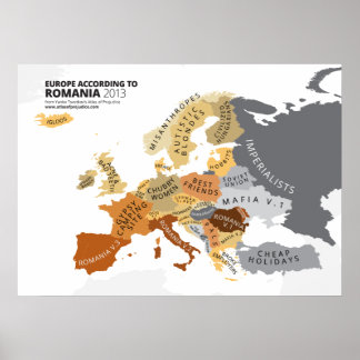 Europa Enligt Rumänien Poster