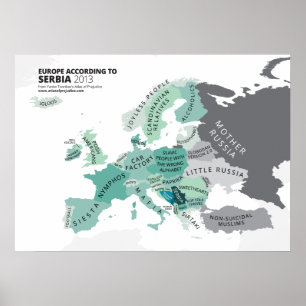 Europa enligt Serbia Poster