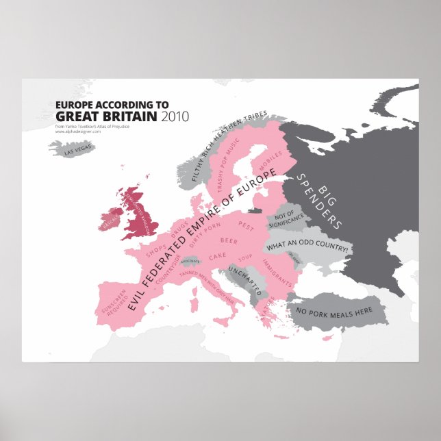 Europa Enligt Underbara Storbritannien Poster (Framsidan)