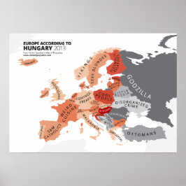 Europa enligt Ungern Poster