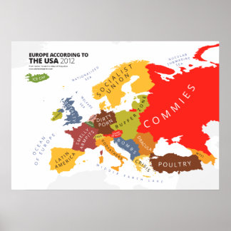 Europa Enligt USA Poster