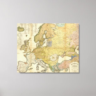 Europa etnografikarta canvastryck