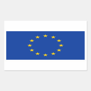 Europa/EU-Flagga Rektangulärt Klistermärke