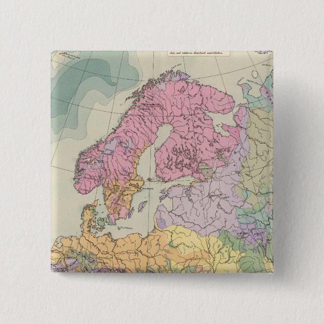 Europa - Europas geologiska Karta Knapp (Framsida)