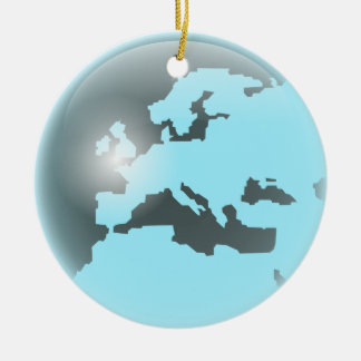 Europa exponeringsglasjordklot julgransprydnad keramik