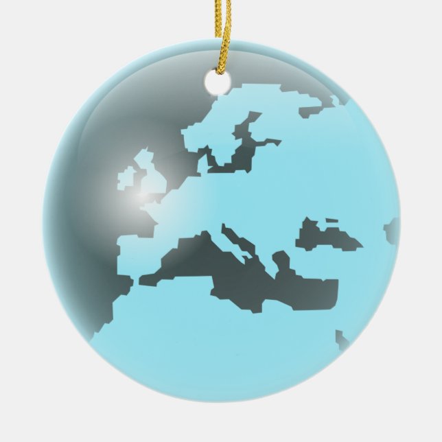 Europa exponeringsglasjordklot julgransprydnad keramik (Framsidan)