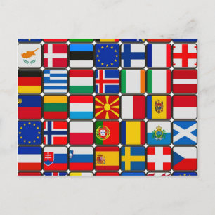 Europa flaggor World och peace Vykort