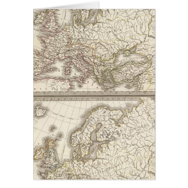 Europa före barbariska invasioner hälsningskort (Framsidan)