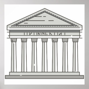 Europa forntida roman pantheontempel WorldLandmark Poster