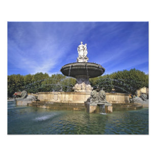 Europa, Frankrike, Aix-en-Provence. Fontän Fototryck