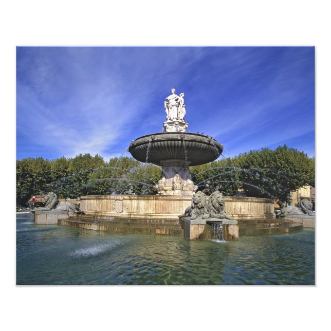 Europa, Frankrike, Aix-en-Provence. Fontän Fototryck (Framsidan)