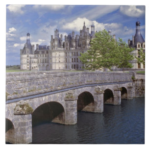 Europa, Frankrike, Chambord. En stentobro leder Kakelplatta