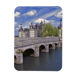 Europa, Frankrike, Chambord. En stenträbro leder Magnet