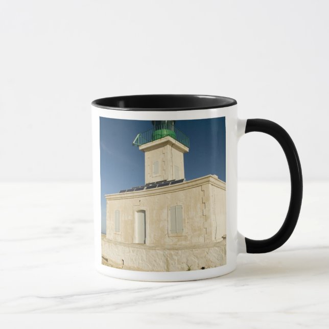 Europa, Frankrike, Korsika, Ile Rousse.  Fyrtorn Mugg (Höger)