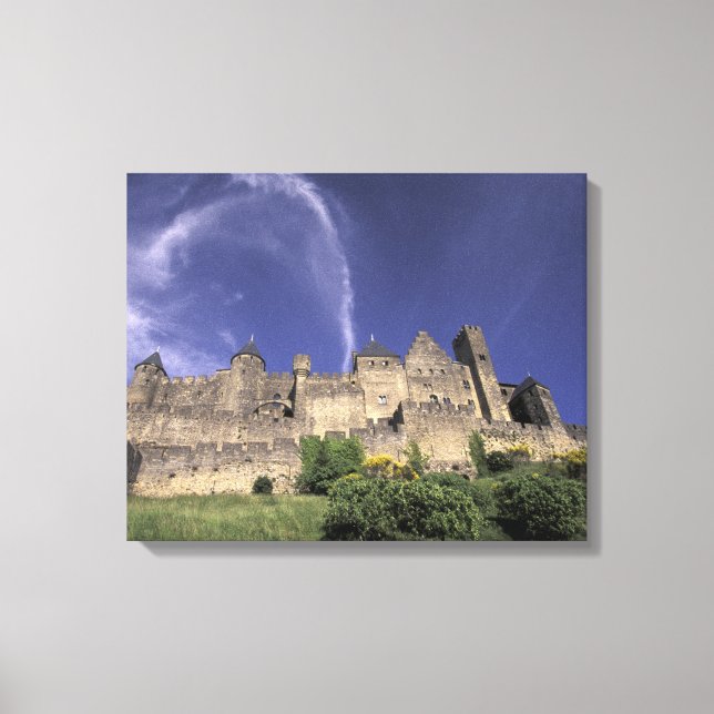 Europa, Frankrike, Languedoc; Aude; Carcassonne, Canvastryck (Framsida)