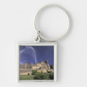Europa, Frankrike, Languedoc; Aude; Carcassonne, Fyrkantig Silverfärgad Nyckelring