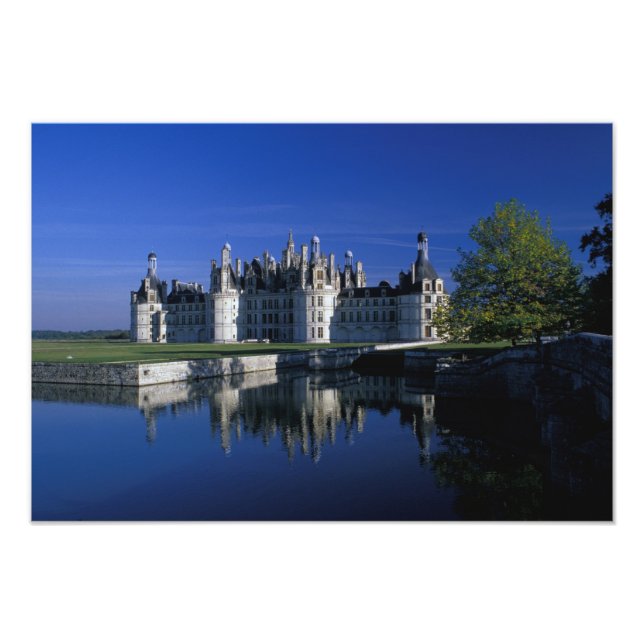 Europa, Frankrike, Loire Valley. Chateau Chambord Fototryck (Framsidan)