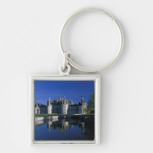 Europa, Frankrike, Loire Valley. Chateau Chambord Fyrkantig Silverfärgad Nyckelring
