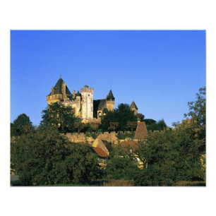 Europa, Frankrike, Montforte. Det medeltida slotte Fototryck