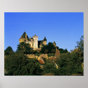 Europa, Frankrike, Montforte. Det medeltida slotte Poster
