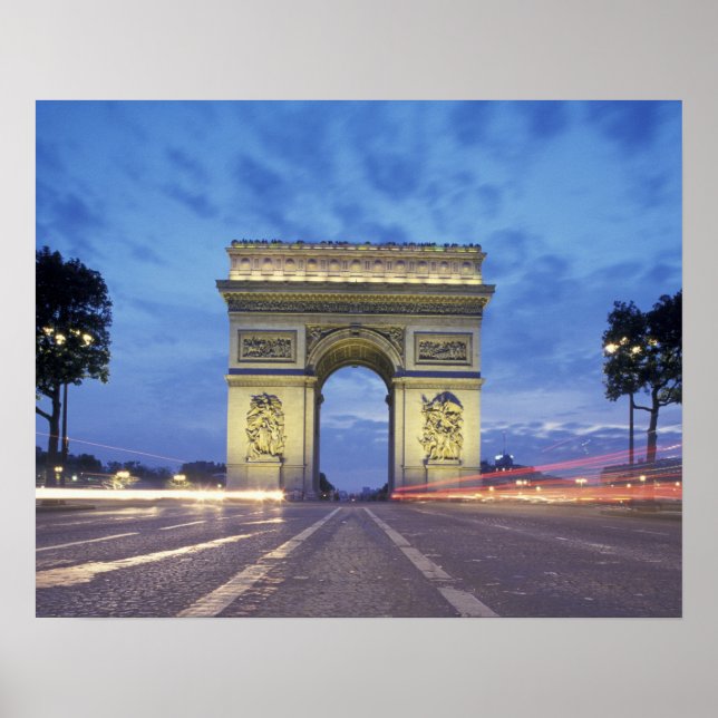Europa, Frankrike, Paris. Arc de Triomphe betrakta Poster (Framsidan)