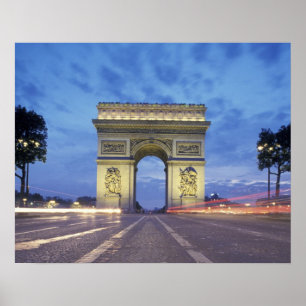 Europa, Frankrike, Paris. Arc de Triomphe Poster