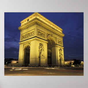 Europa, Frankrike, Paris. Arc de Triomphe Poster