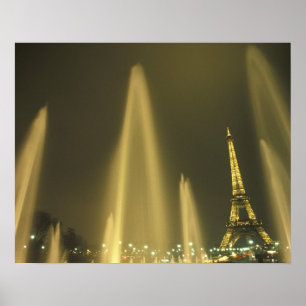 Europa, Frankrike, Paris, Eiffel Torn, kväll Poster