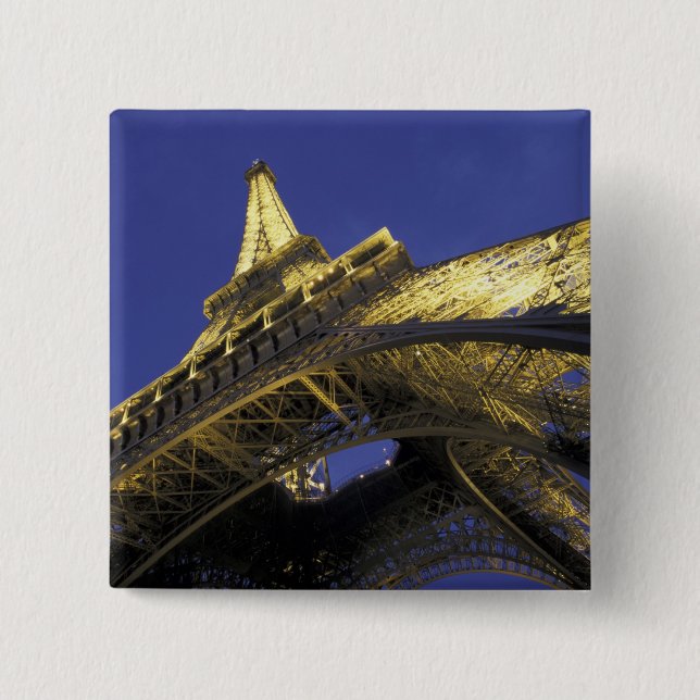 Europa, Frankrike, Paris, Eiffeltornet, kväll 2 Knapp (Framsida)