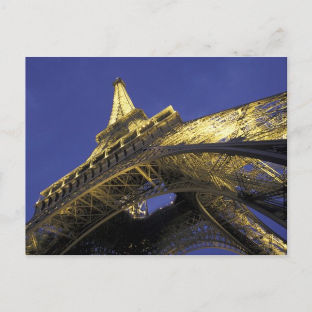 Europa, Frankrike, Paris, Eiffeltornet, kväll 2 Vykort (Framsida)