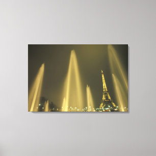 Europa, Frankrike, Paris, Eiffeltornet, kväll Canvastryck