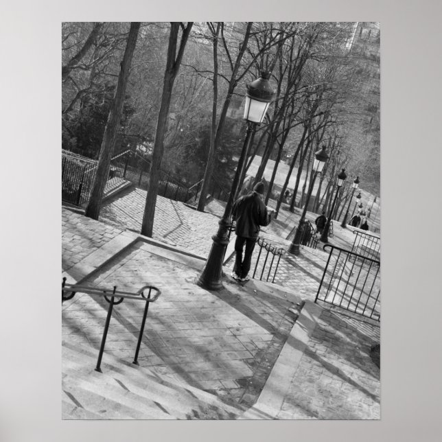 Europa, Frankrike, Paris, Montmartre: Morgon på Poster (Framsidan)