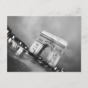 Europa, Frankrike, Paris. Snurrande Arc de Triomph Vykort