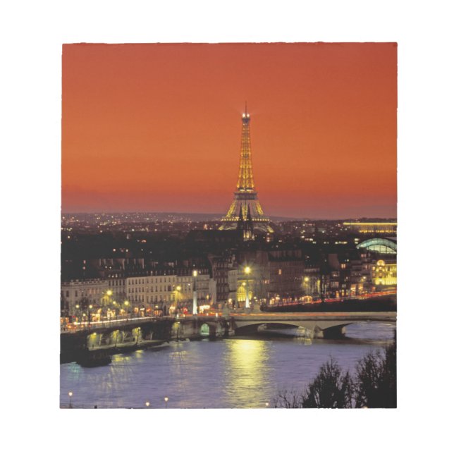 Europa, Frankrike, Paris. Solnedgångsutsikt över E Anteckningsblock (Framsida)