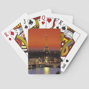 Europa, Frankrike, Paris. Solnedgångsutsikt över E Casinokort