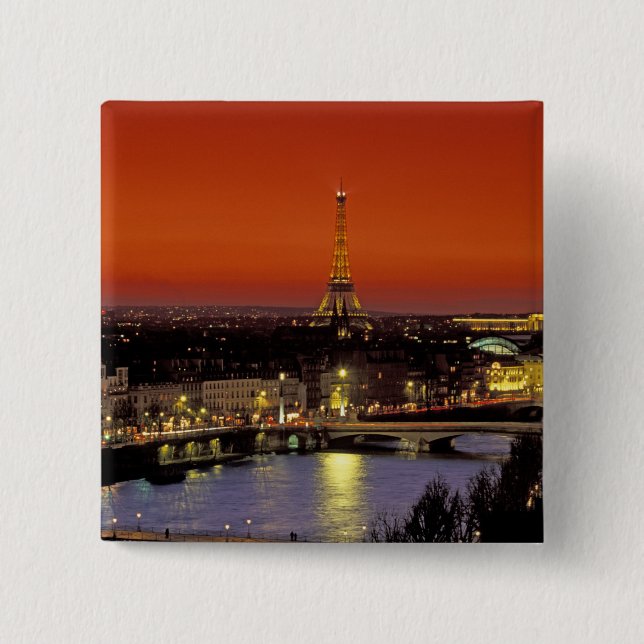 Europa, Frankrike, Paris. Solnedgångsutsikt över E Knapp (Framsida)