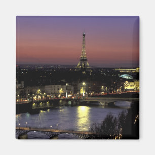 Europa, Frankrike, Paris, Solnedgångsutsikt över E Magnet