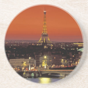 Europa, Frankrike, Paris. Solnedgångsutsikt över E Underlägg Sandsten